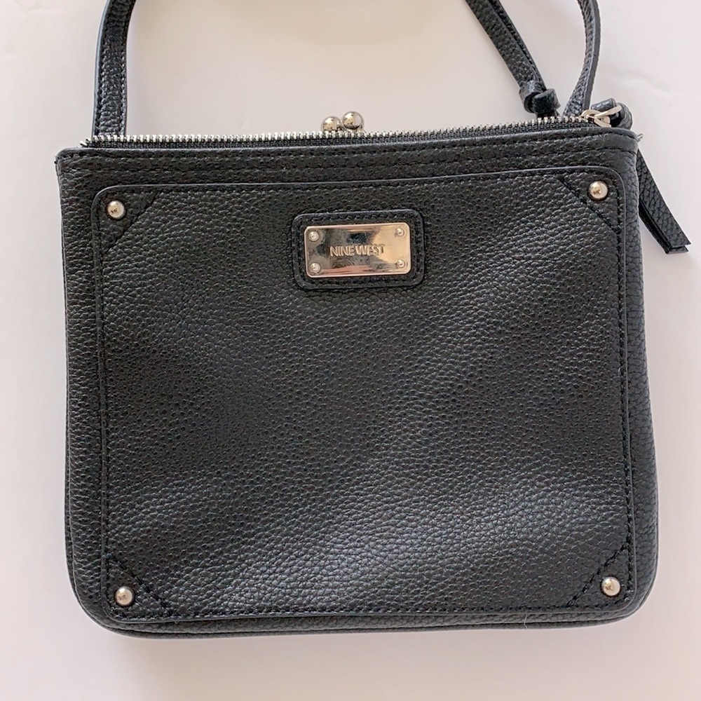 Nine West Black Crossbody Clasp Center